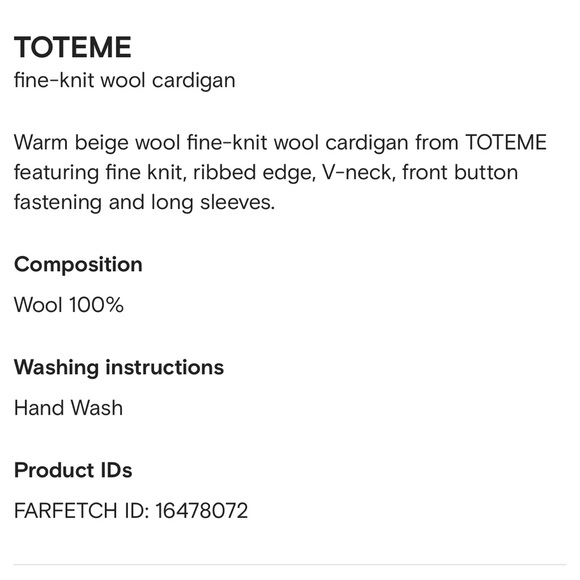 Toteme monogram button fine wool cardigan - Picture 12 of 12